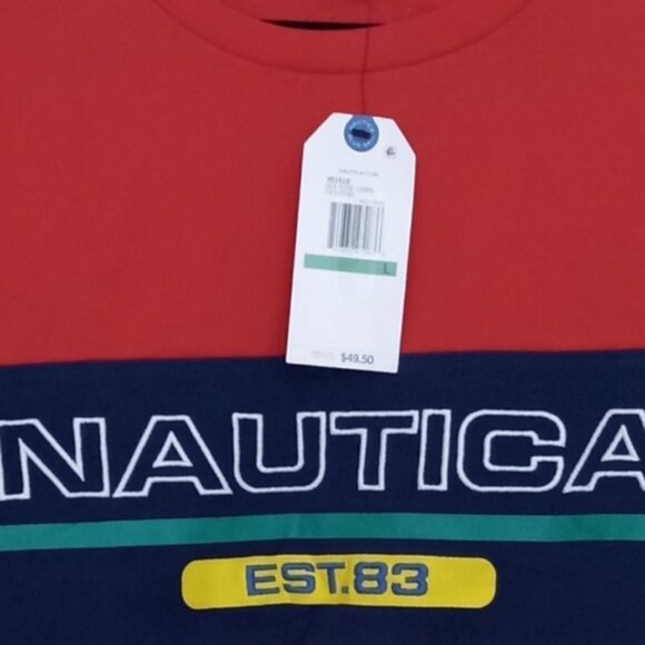 🏖️ NAUTICA LOGO COLORBLOCK COTTON. Large  NWT $50 - Picture 4 of 8